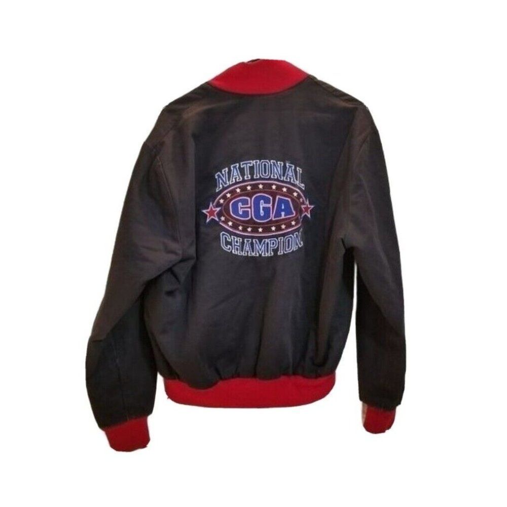 Cheerleading Jacket National Champion Adult Small CGA Dallas Texas Blue Vintage